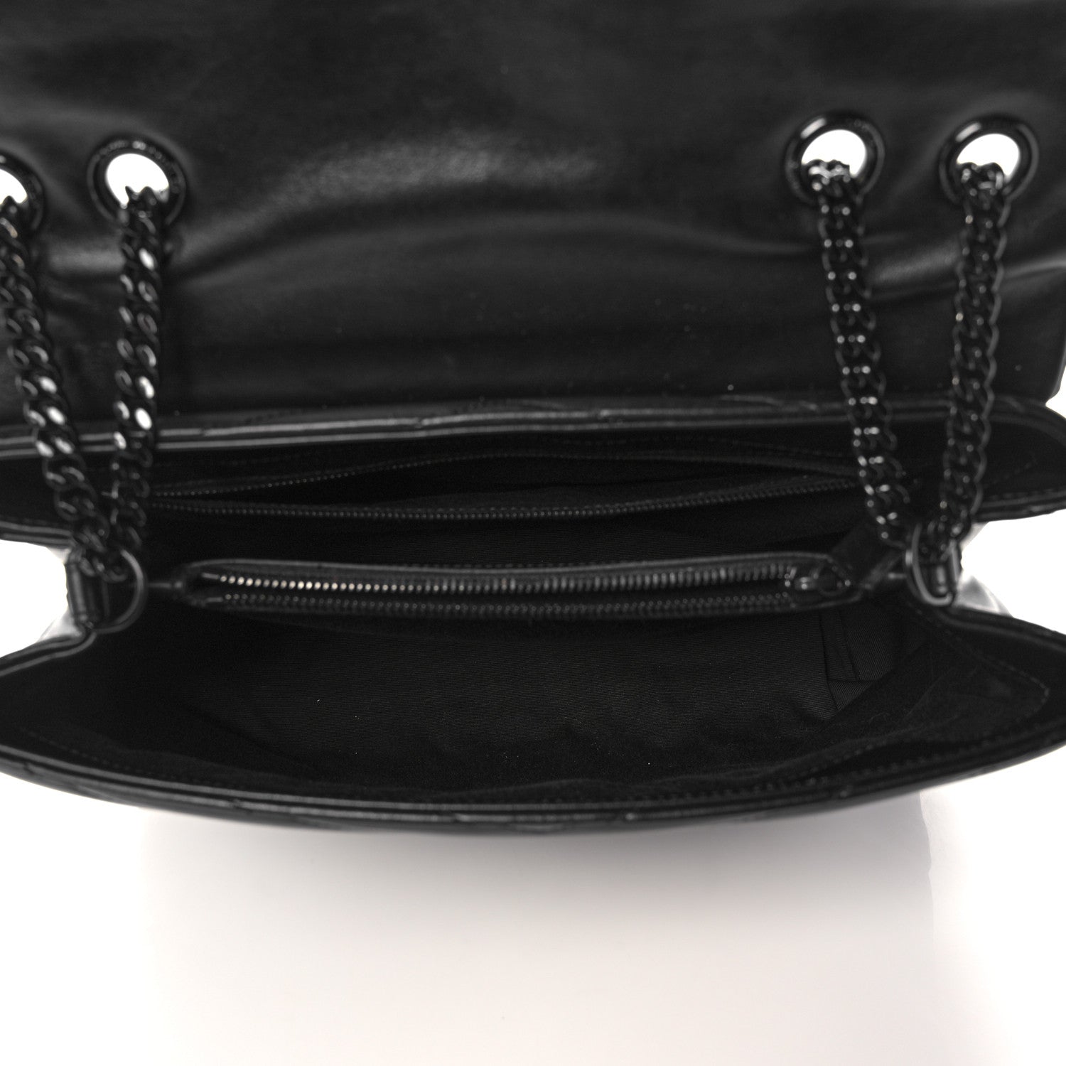 Saint Laurent Calfskin Y Quilted Monogram Medium Loulou Chain Satchel Black 4 of 10