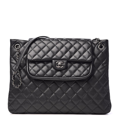 Chanel Caviar Quilted Flap Tote Dark Grey 1 of 11