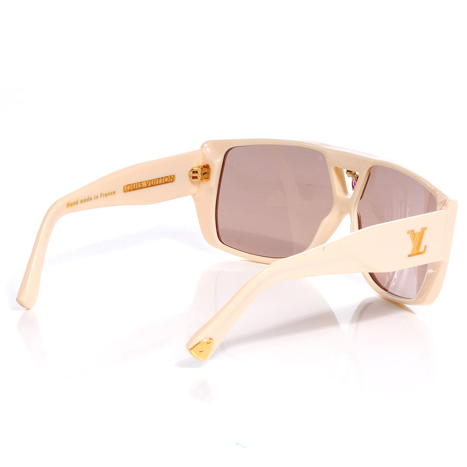 Louis Vuitton Acetate Amethyst Bindi Sunglasses Ivory 2 of 5