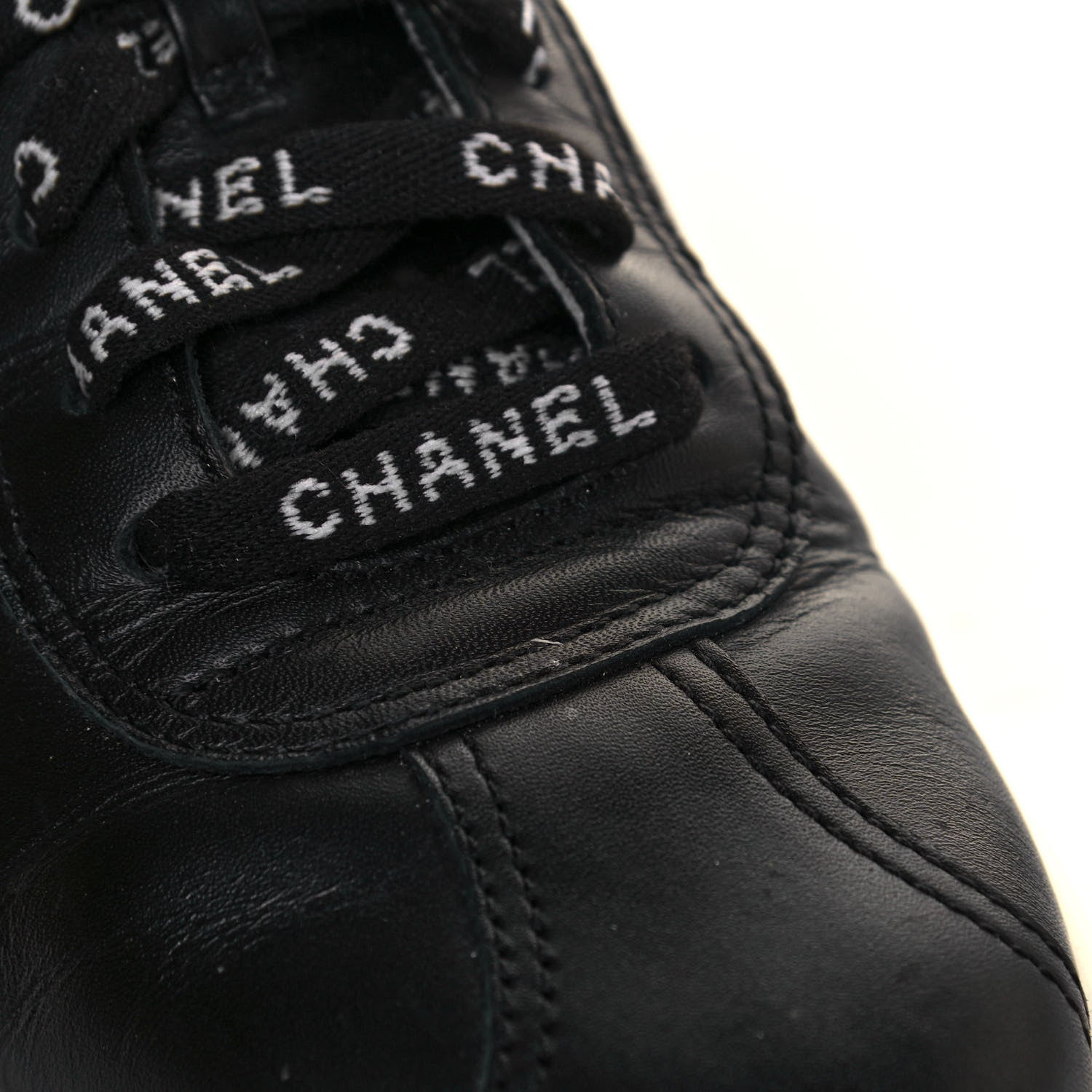 Chanel Calfskin CC Womens Sneakers 37 Black 8 of 11