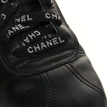 Chanel Calfskin CC Womens Sneakers 37 Black 8 of 11