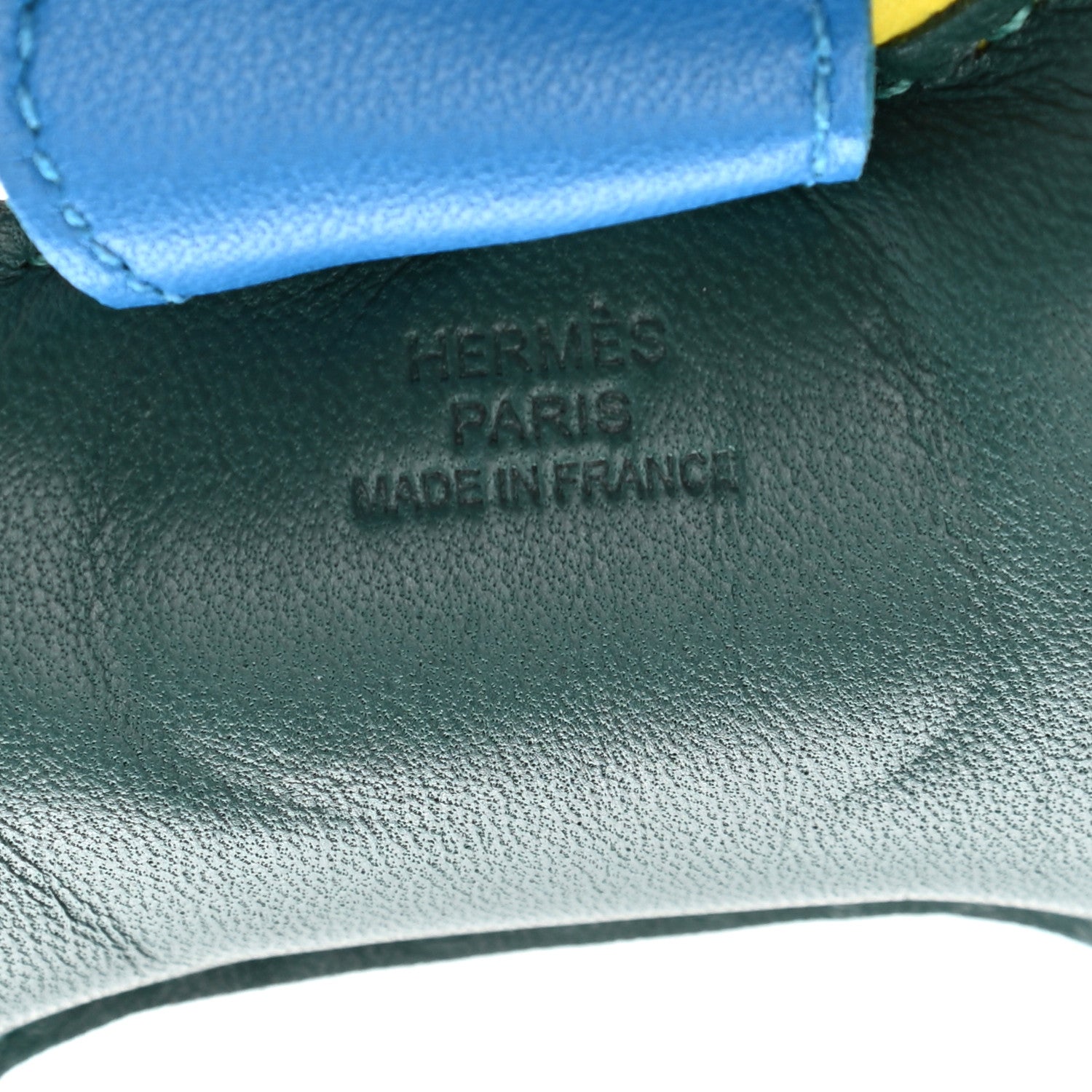 Hermes Milo Lambskin Grigri Rodeo Horse Bag Charm PM Malachite Bleu Zanzibar Lime 3 of 4