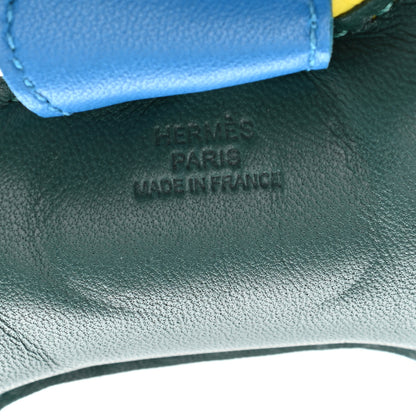 Hermes Milo Lambskin Grigri Rodeo Horse Bag Charm PM Malachite Bleu Zanzibar Lime 3 of 4