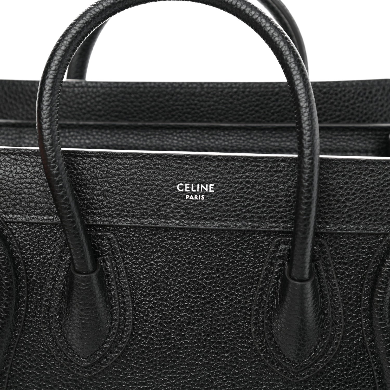 Celine Drummed Calfskin Nano Luggage Black 7 of 9