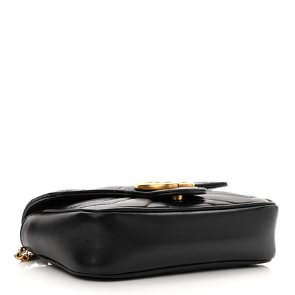 Gucci Calfskin Matelasse Super Mini GG Marmont Shoulder Bag Black 4 of 12