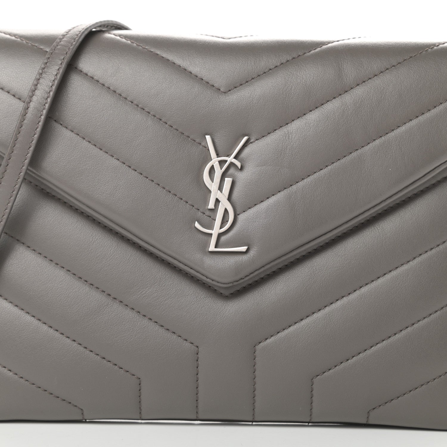 Saint Laurent Calfskin Y Quilted Monogram Loulou Flap Bag Earth 8 of 14