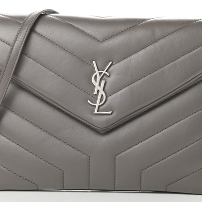 Saint Laurent Calfskin Y Quilted Monogram Loulou Flap Bag Earth 8 of 14