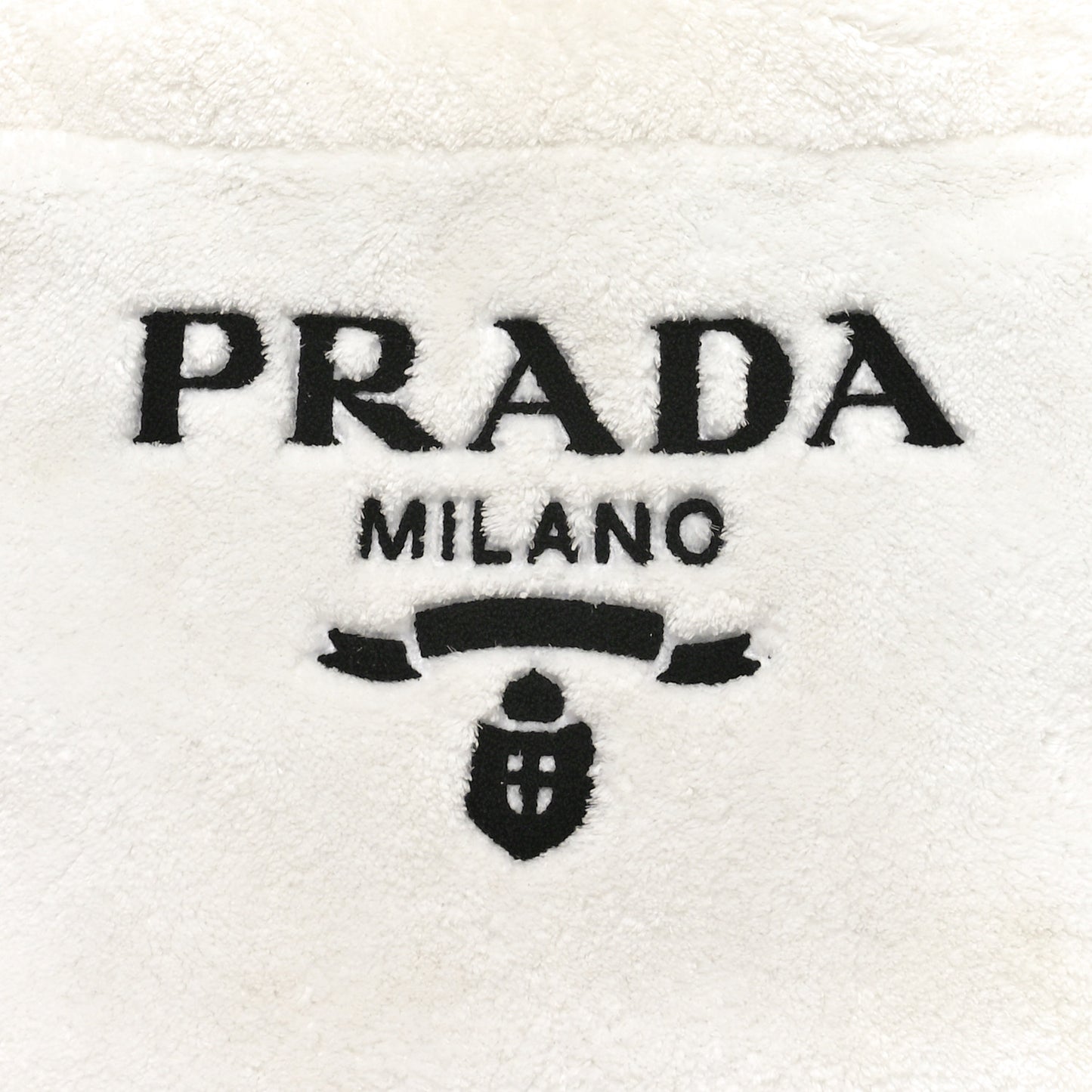 Terry Cloth Tote Bag White Black