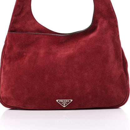 Prada Suede Hobo Cerise 7 of 14