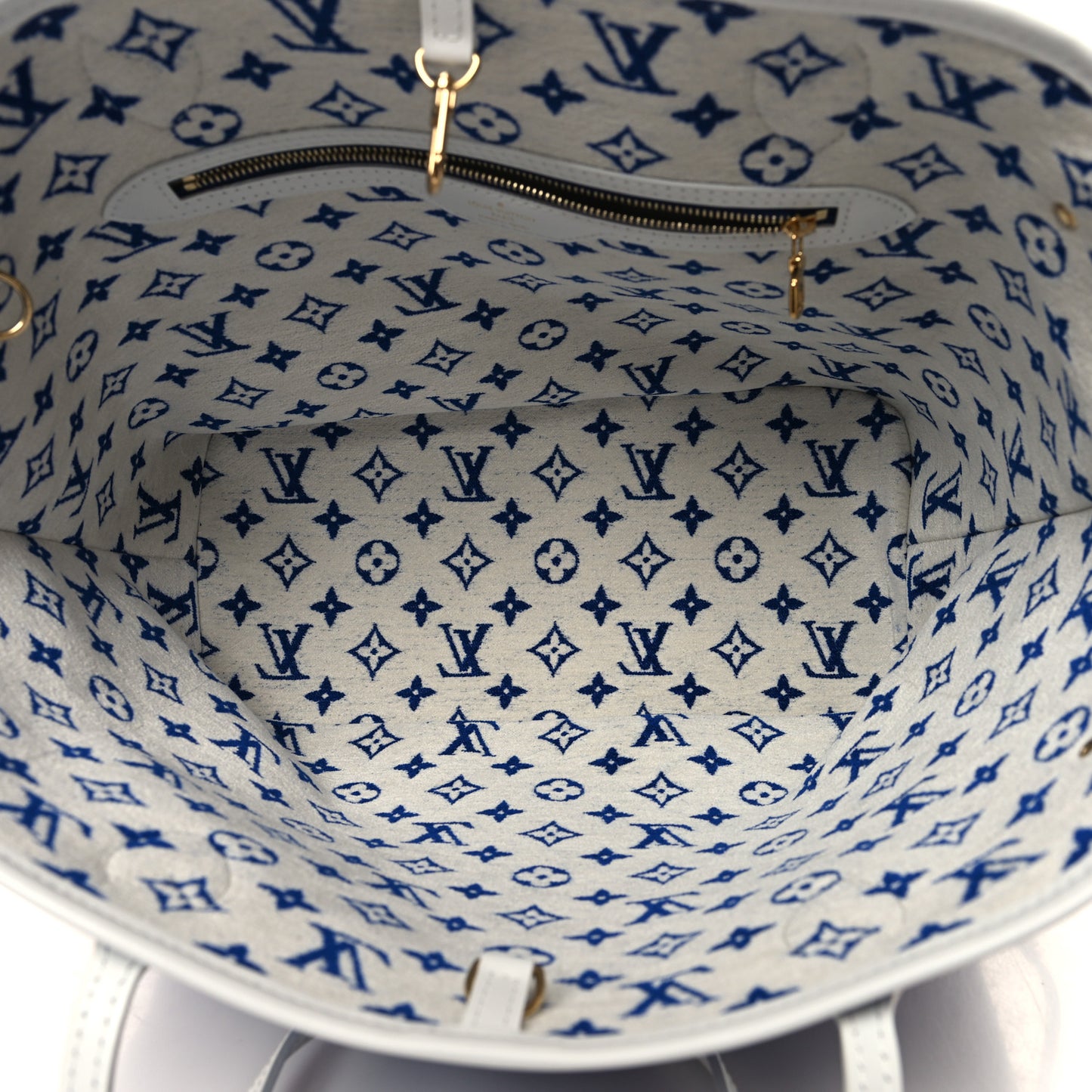 Jacquard Velvet Monogram LV Match Neverfull MM Bleu