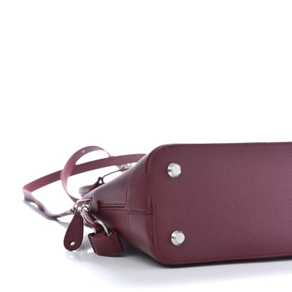 Balenciaga Signature Grained Calfskin Logo S Ville Top Handle Bag Dark Red Light White 6 of 11