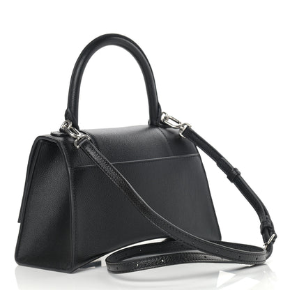 Balenciaga Grained Calfskin Small Hourglass Top Handle Bag Black 3 of 9