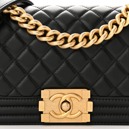 Chanel Lambskin Quilted Small Boy Flap Black 8 of 10