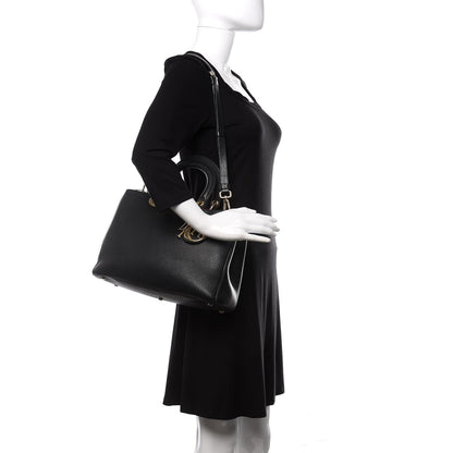 Christian Dior Bullcalf Small Diorissimo Tote Black Rose Indien 2 of 16