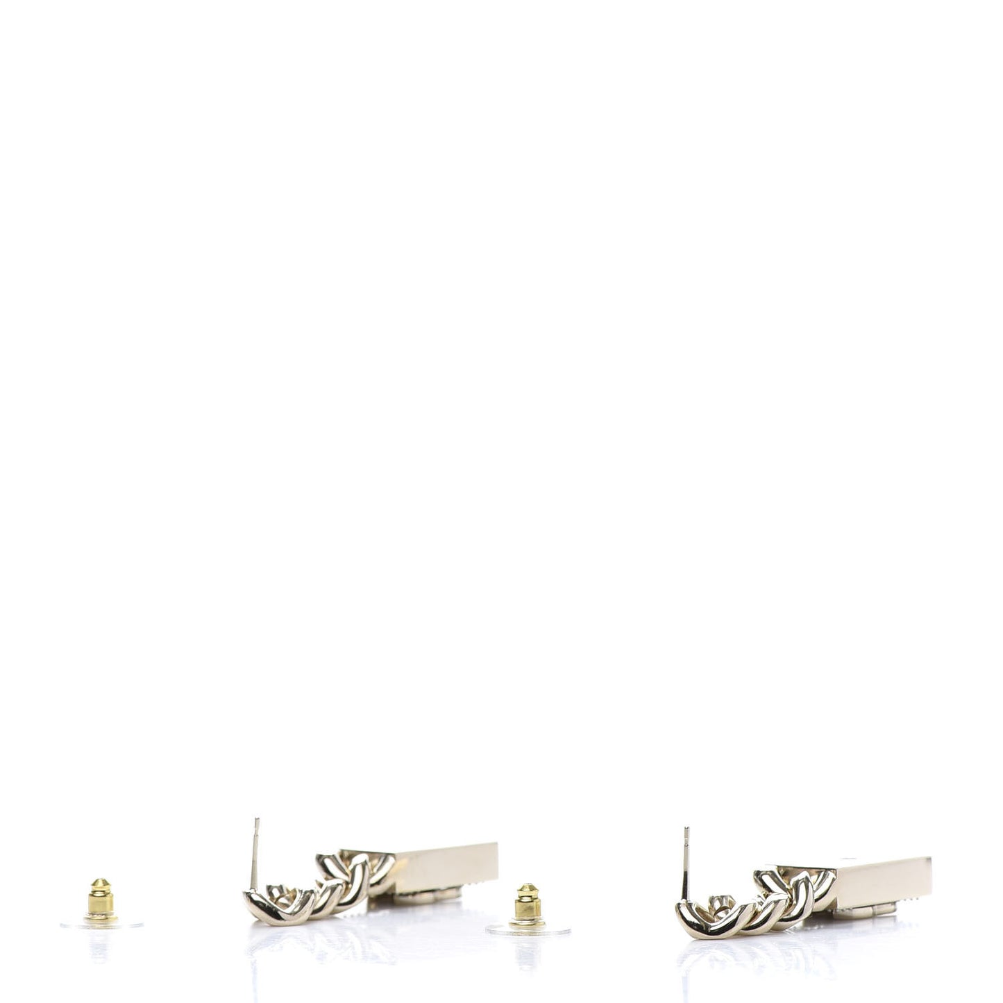 Crystal Dog Tag Charm Earrings Gold