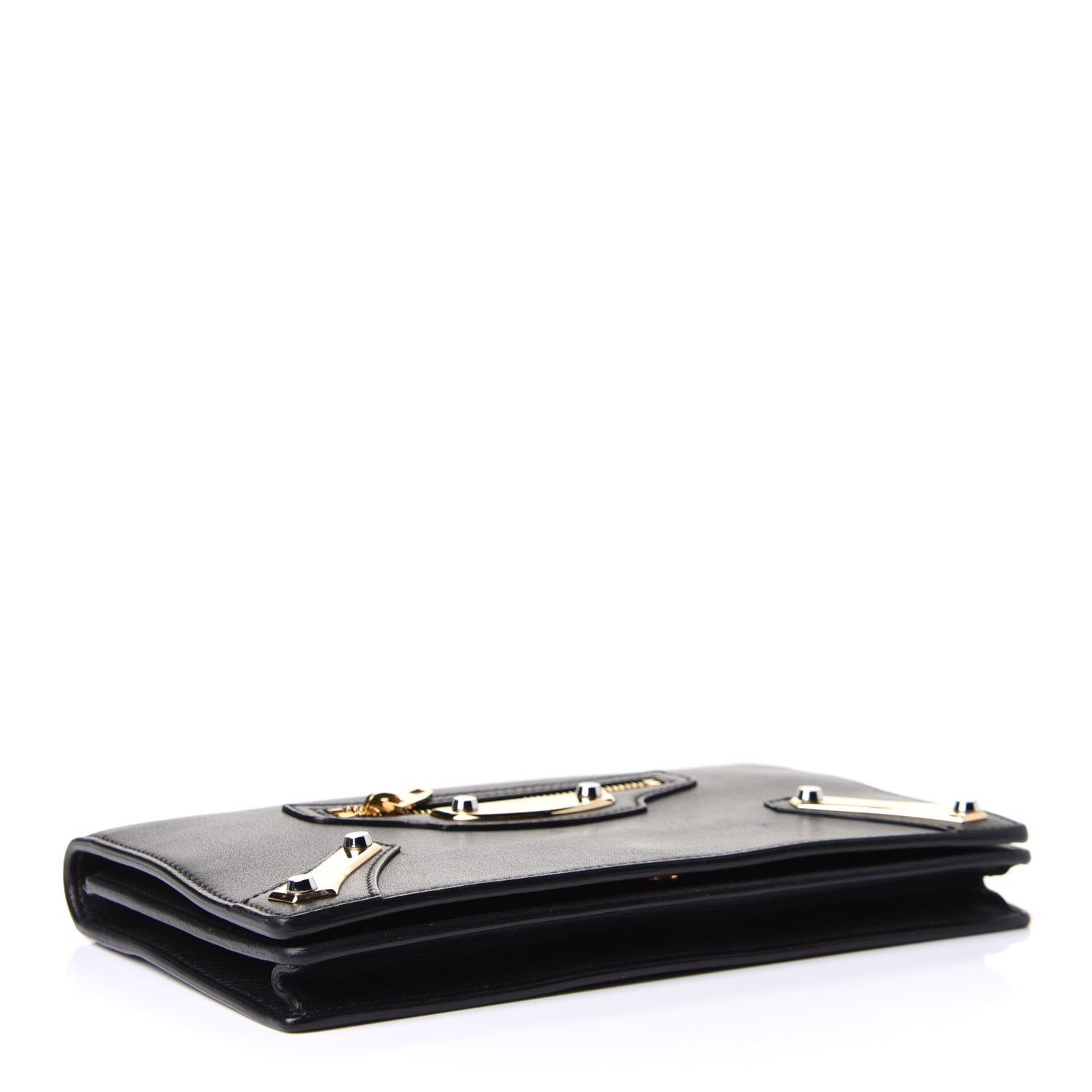 Balenciaga Veau Amp Plate Gold Chain Wallet Black 4 of 11