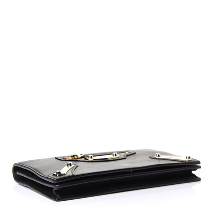 Balenciaga Veau Amp Plate Gold Chain Wallet Black 4 of 11