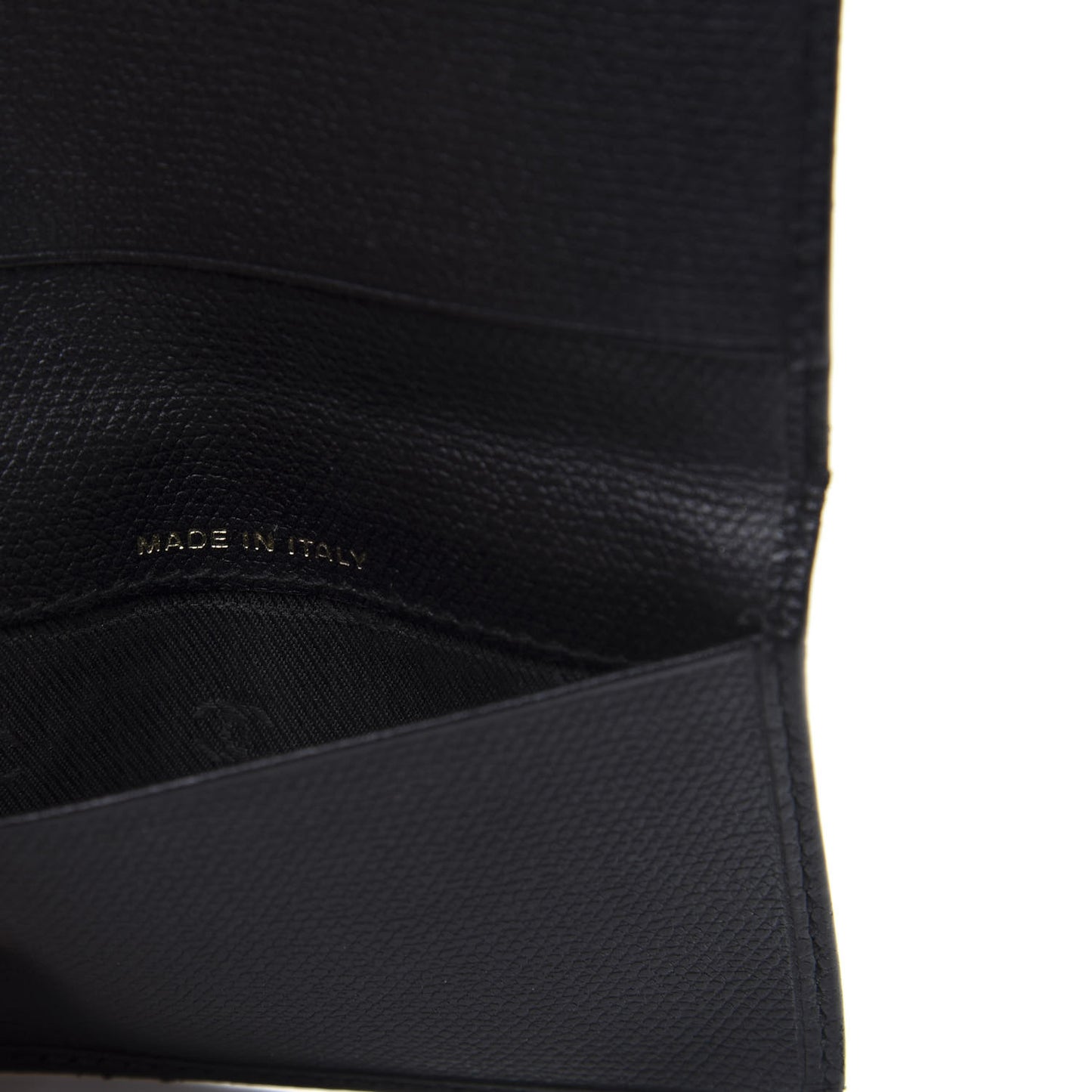 Grained Calfskin Small CC Button Pocket Agenda Cover Black