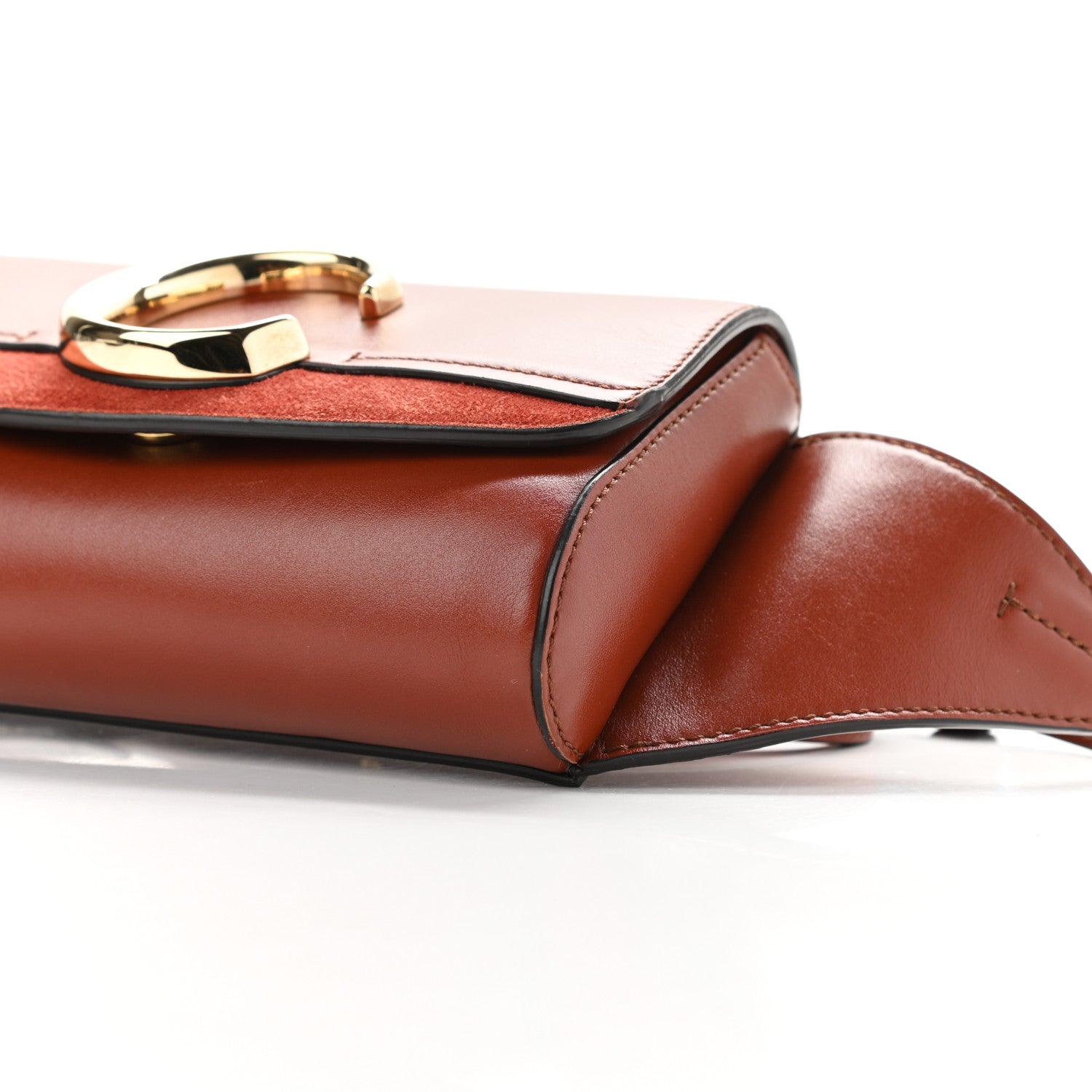Chloe Calfskin Suede C Belt Bag Sepia Brown 6 of 8