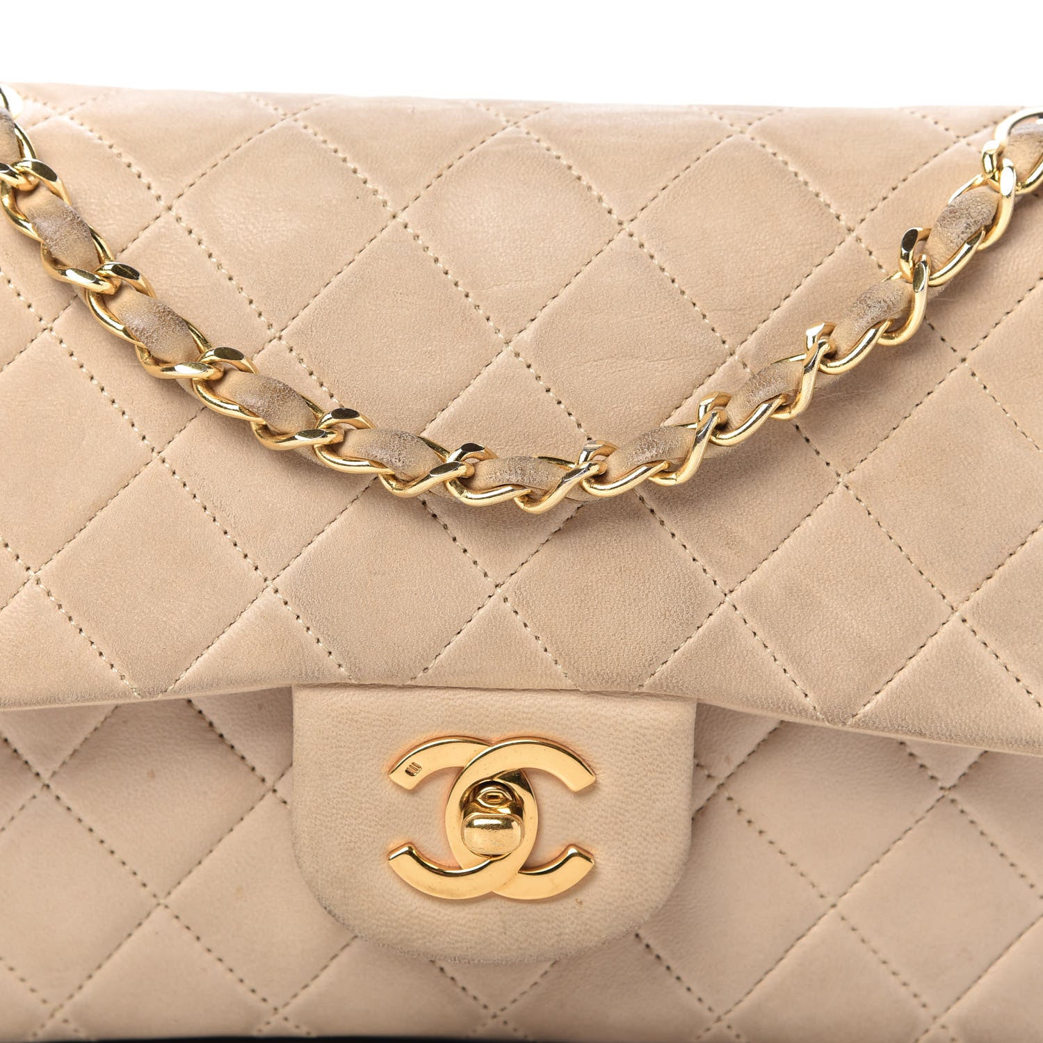 Chanel Lambskin Quilted Small Double Flap Beige 11 of 16