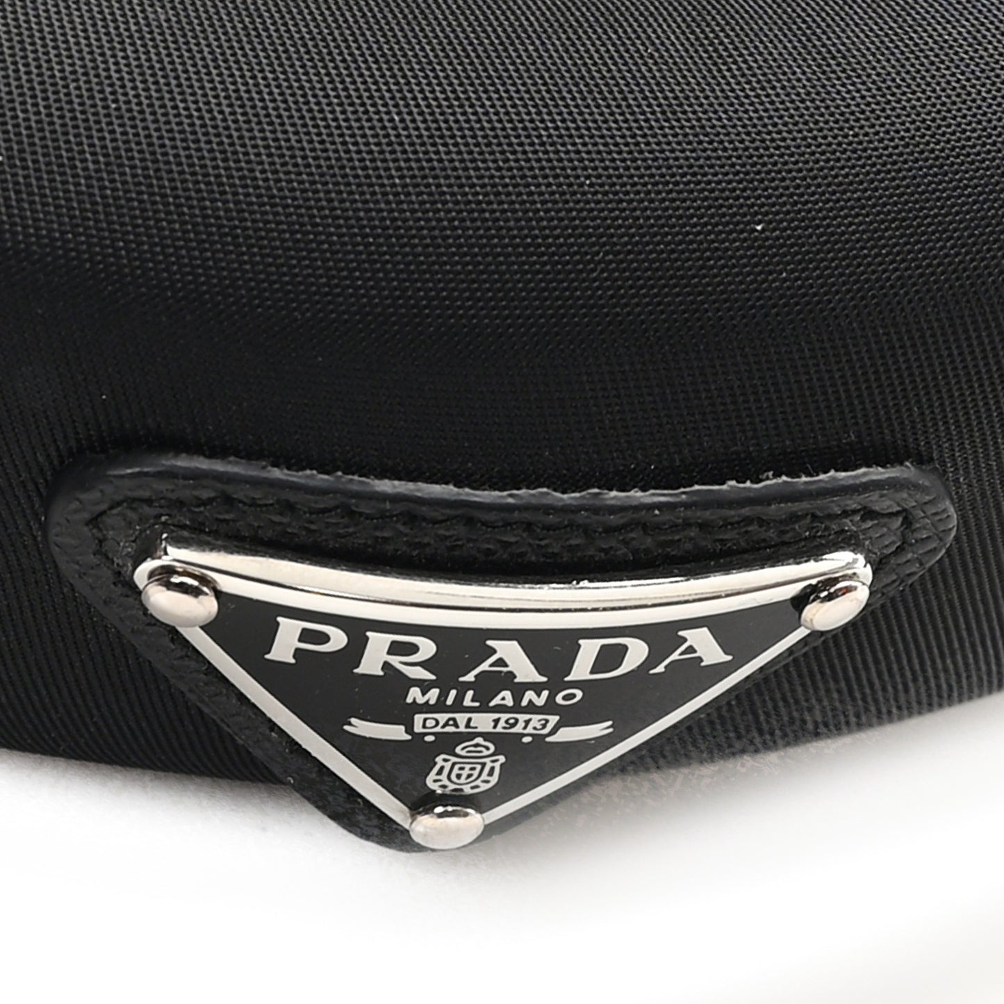 Re-Nylon Metal Triangle Logo Headband Black
