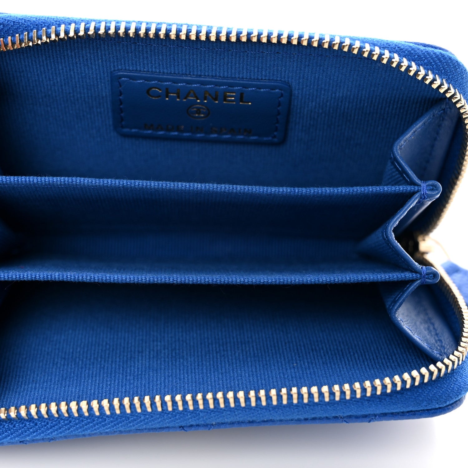 Chanel Caviar Quilted Zip Coin Purse Dark Blue 5 of 8