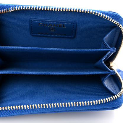 Chanel Caviar Quilted Zip Coin Purse Dark Blue 5 of 8