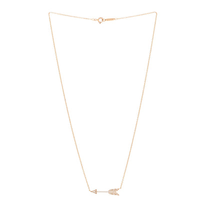 Tiffany 18K Rose Gold Diamond Arrow Pendant Necklace 3 of 5