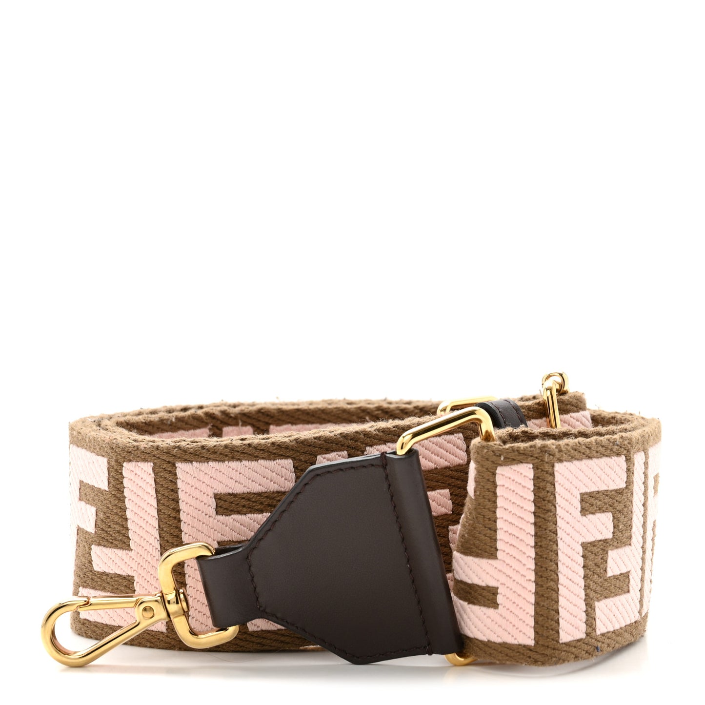 Ribbon Vitello Century FF 1974 Embroidered Adjustable Strap You Fango Rosa Confetto Chocolate