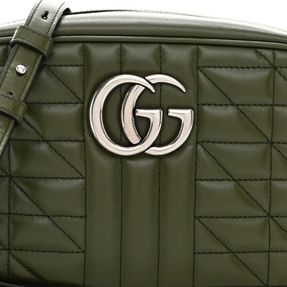 Gucci Calfskin Matelasse Aria Small GG Marmont Chain Shoulder Bag Military Wood 8 of 10