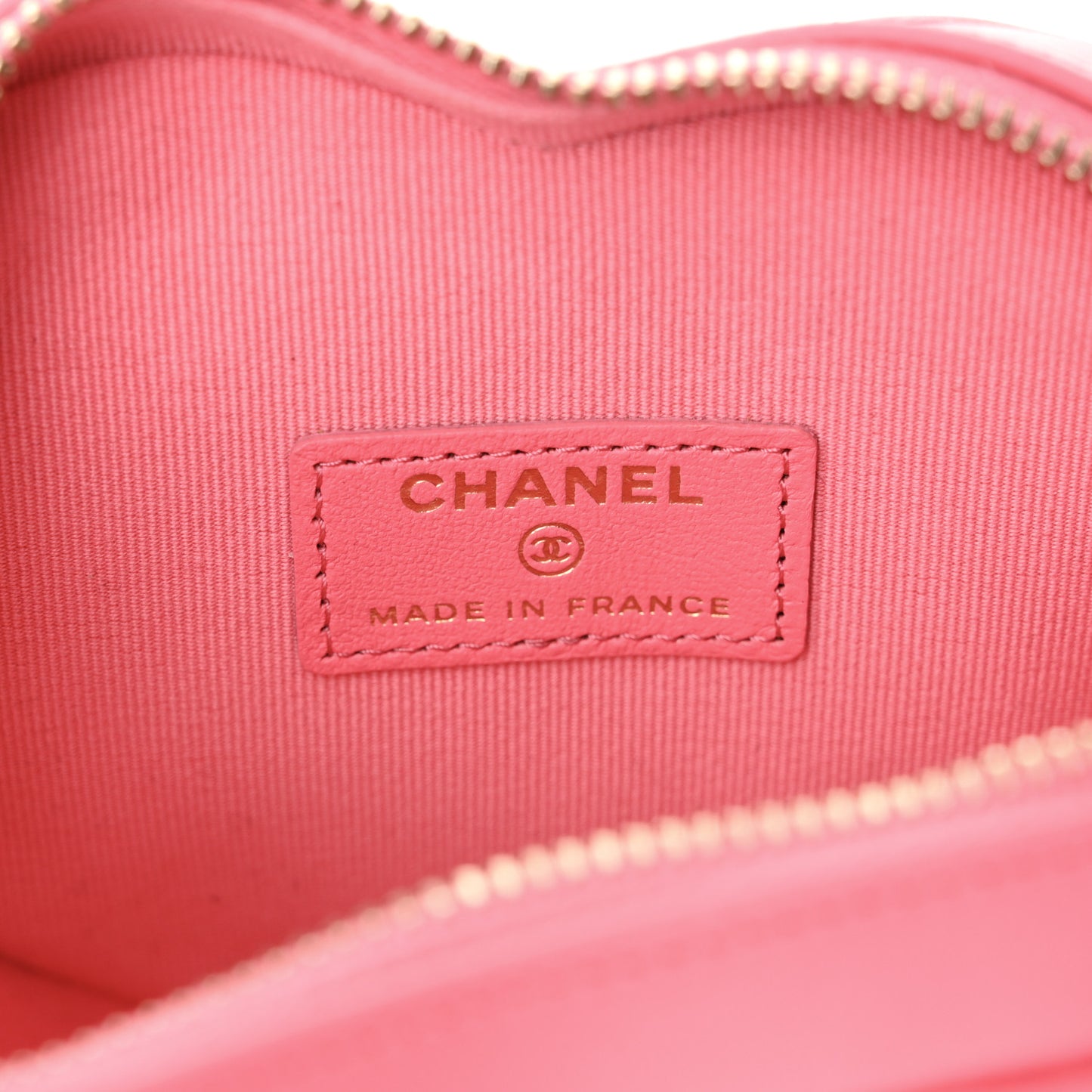 Lambskin Quilted CC In Love Heart Clutch With Chain Pink