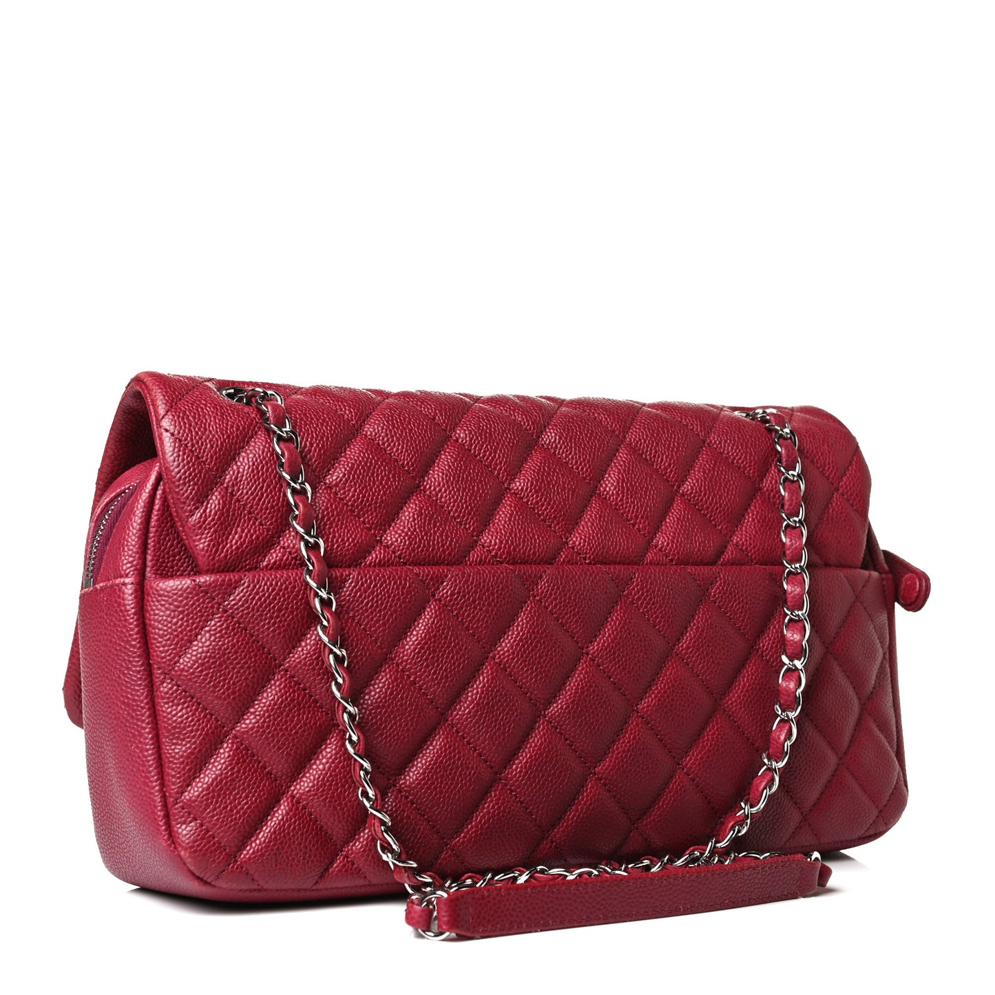 Caviar Quilted Jumbo Easy Flap Dark Pink
