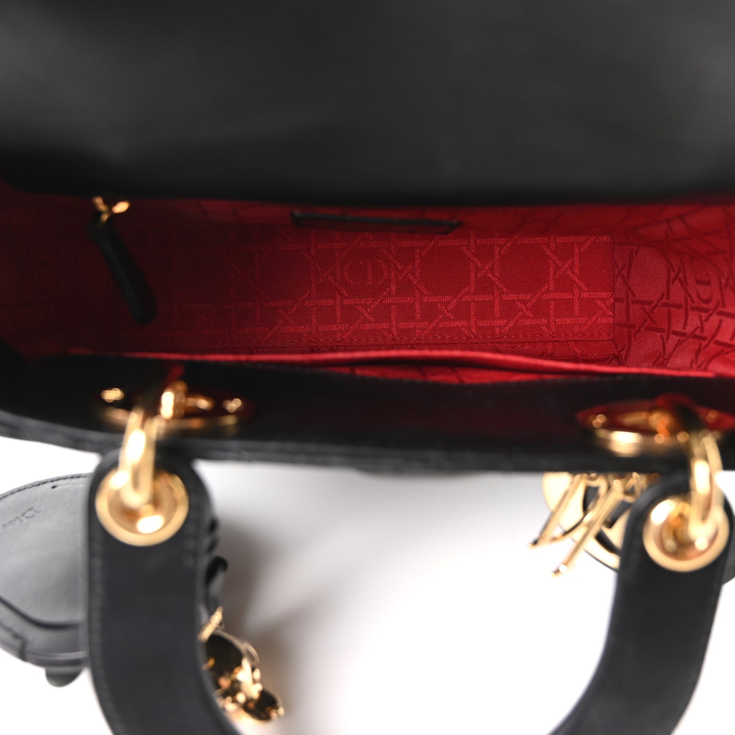 Lambskin Cannage Small Jeweled Lady Dior Black