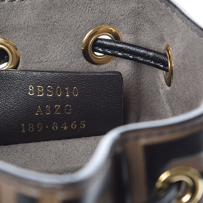 Fendi Vitello Liberty F is Fendi Bi-Color FF 1974 Embossed Mini Mon Tresor Bucket Bag Maya Black 7 of 7
