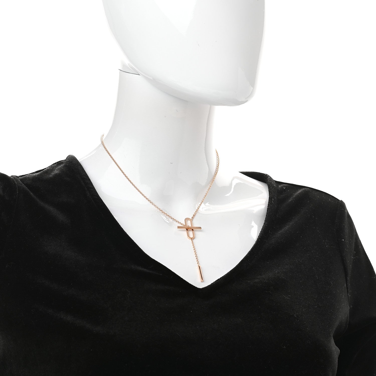 Hermes 18K Rose Gold Diamond PM Ever Chaine D'Ancre Necklace 2 of 6