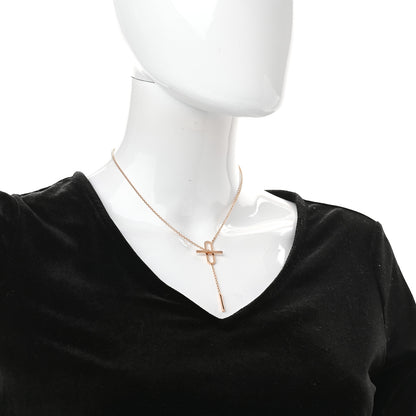 Hermes 18K Rose Gold Diamond PM Ever Chaine D'Ancre Necklace 2 of 6