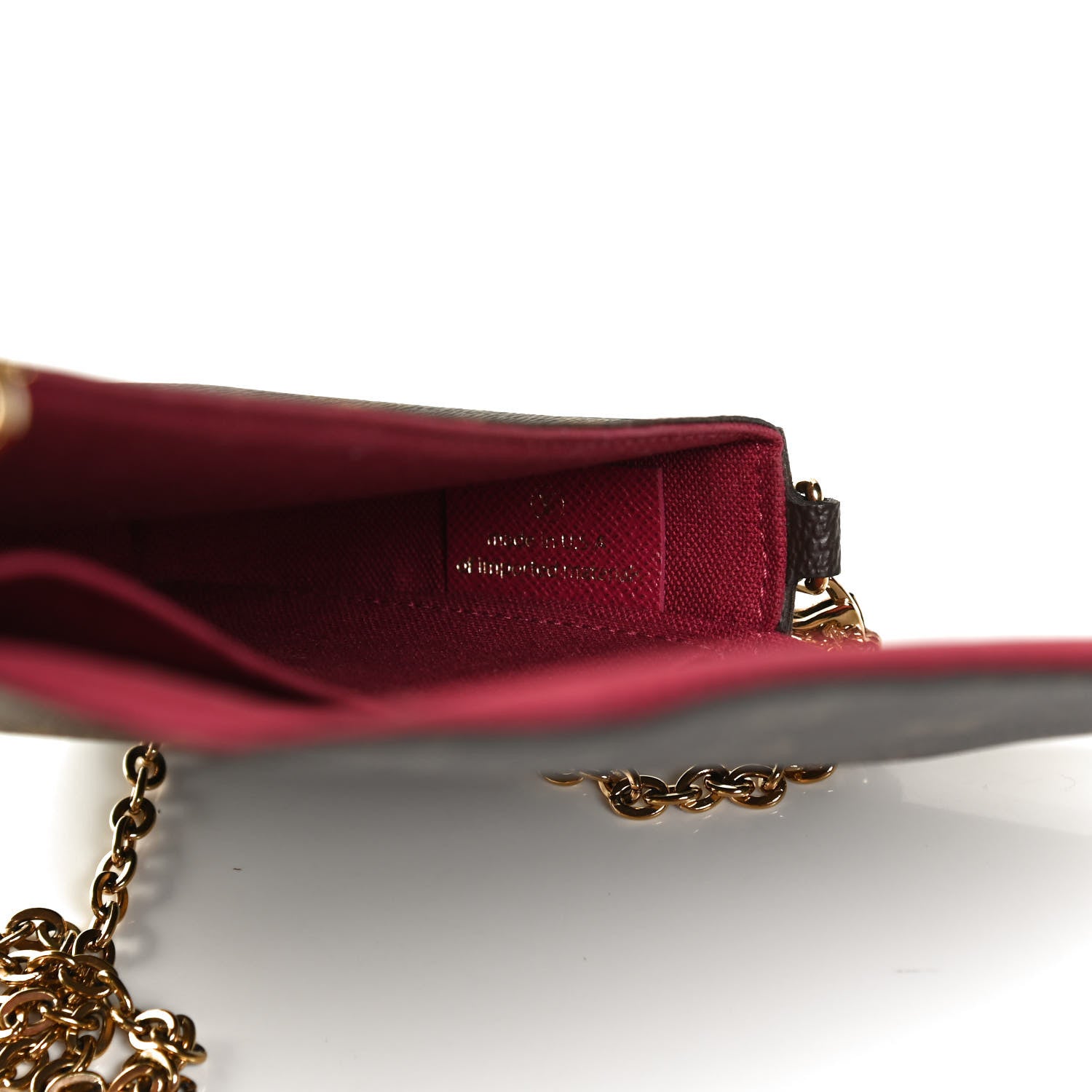 Louis Vuitton Monogram Pochette Felicie Chain Wallet Fuchsia 9 of 11