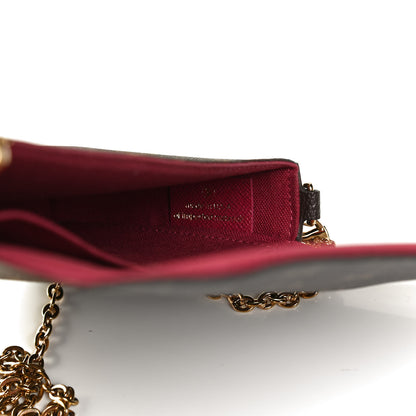 Louis Vuitton Monogram Pochette Felicie Chain Wallet Fuchsia 9 of 11