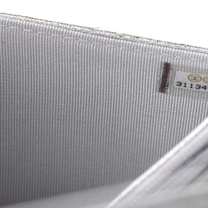 Chanel Metallic Lambskin Quilted Wallet On Chain WOC Silver 10 of 12