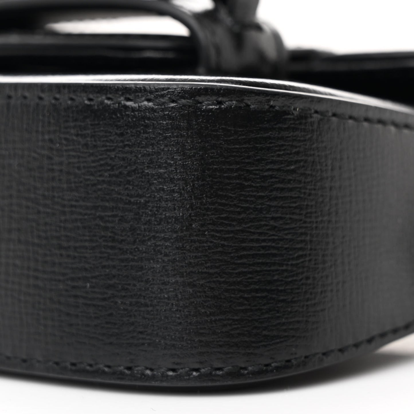 Azalea Calfskin Web Monochrome Horsebit 1955 Wallet On Strap Black