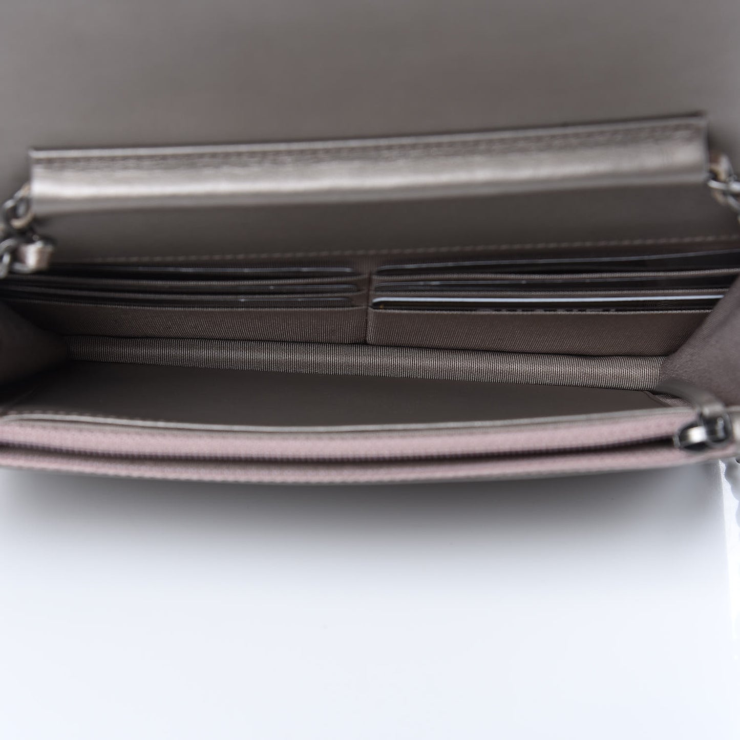 Metallic Caviar Quilted Boy Wallet On Chain WOC Copper