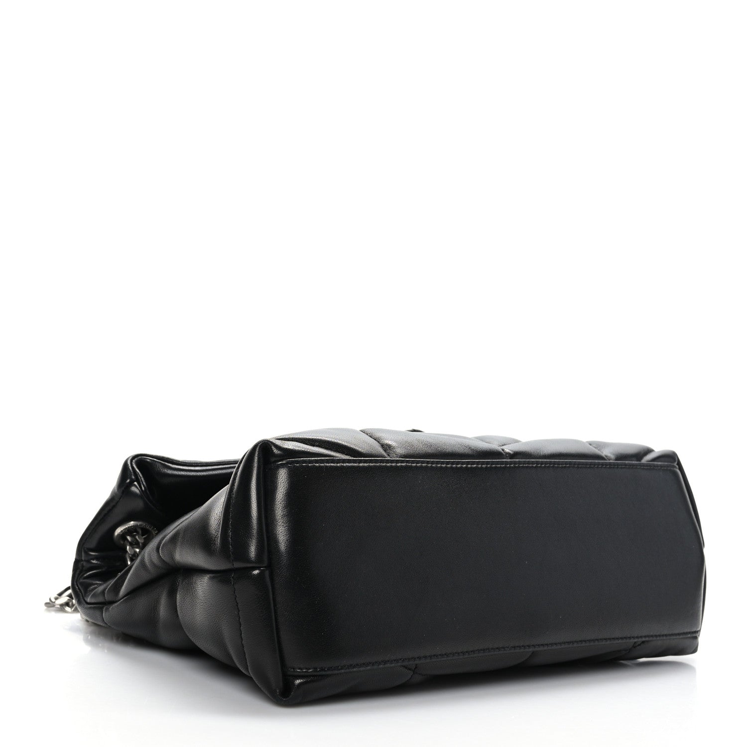 Saint Laurent Lambskin Quilted Small Loulou Puffer Monogram Chain Satchel Black 4 of 9