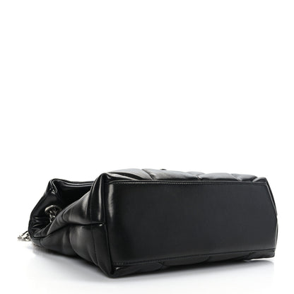 Saint Laurent Lambskin Quilted Small Loulou Puffer Monogram Chain Satchel Black 4 of 9