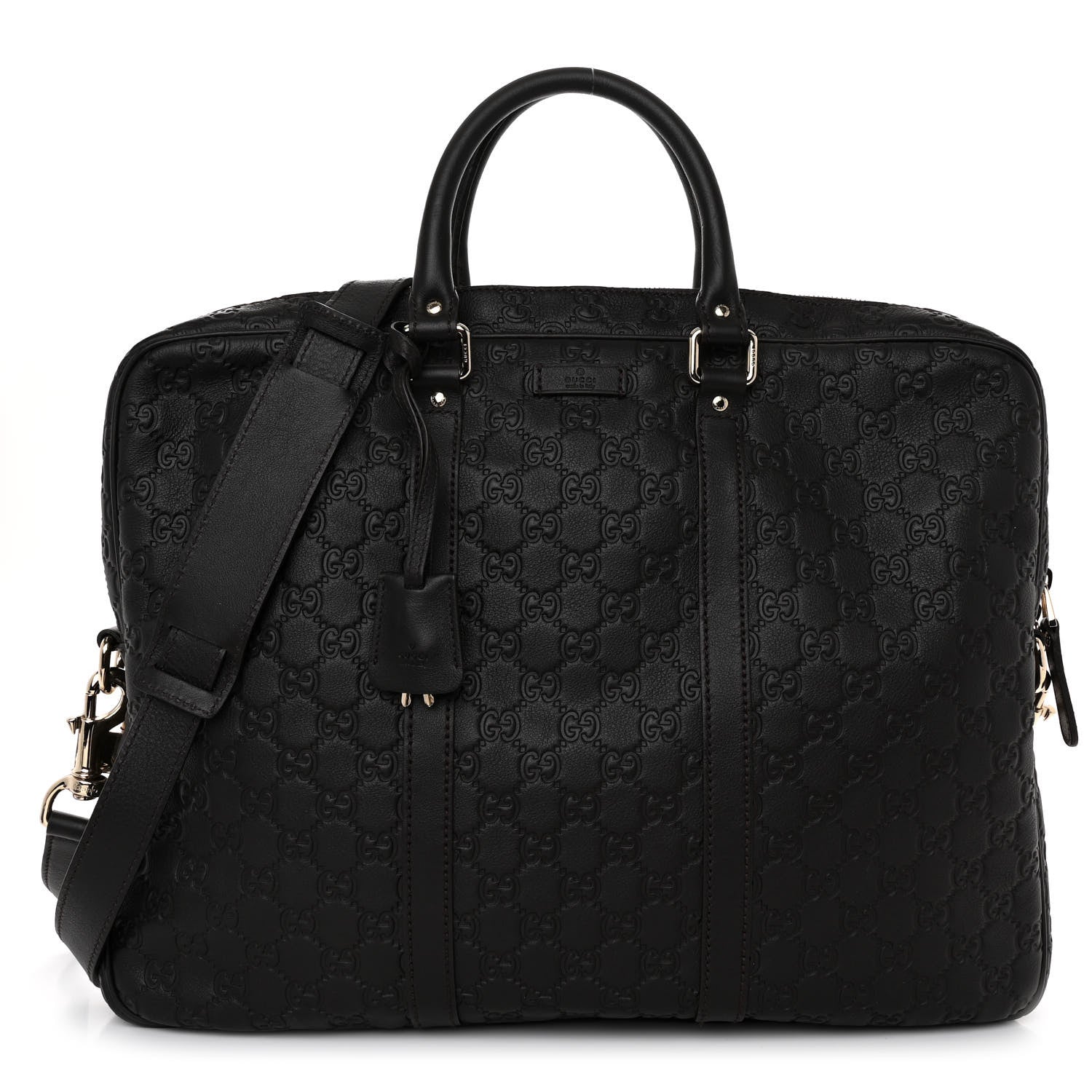 Gucci Guccissima Signature Briefcase Black 1 of 9