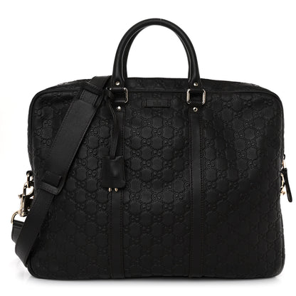 Gucci Guccissima Signature Briefcase Black 1 of 9