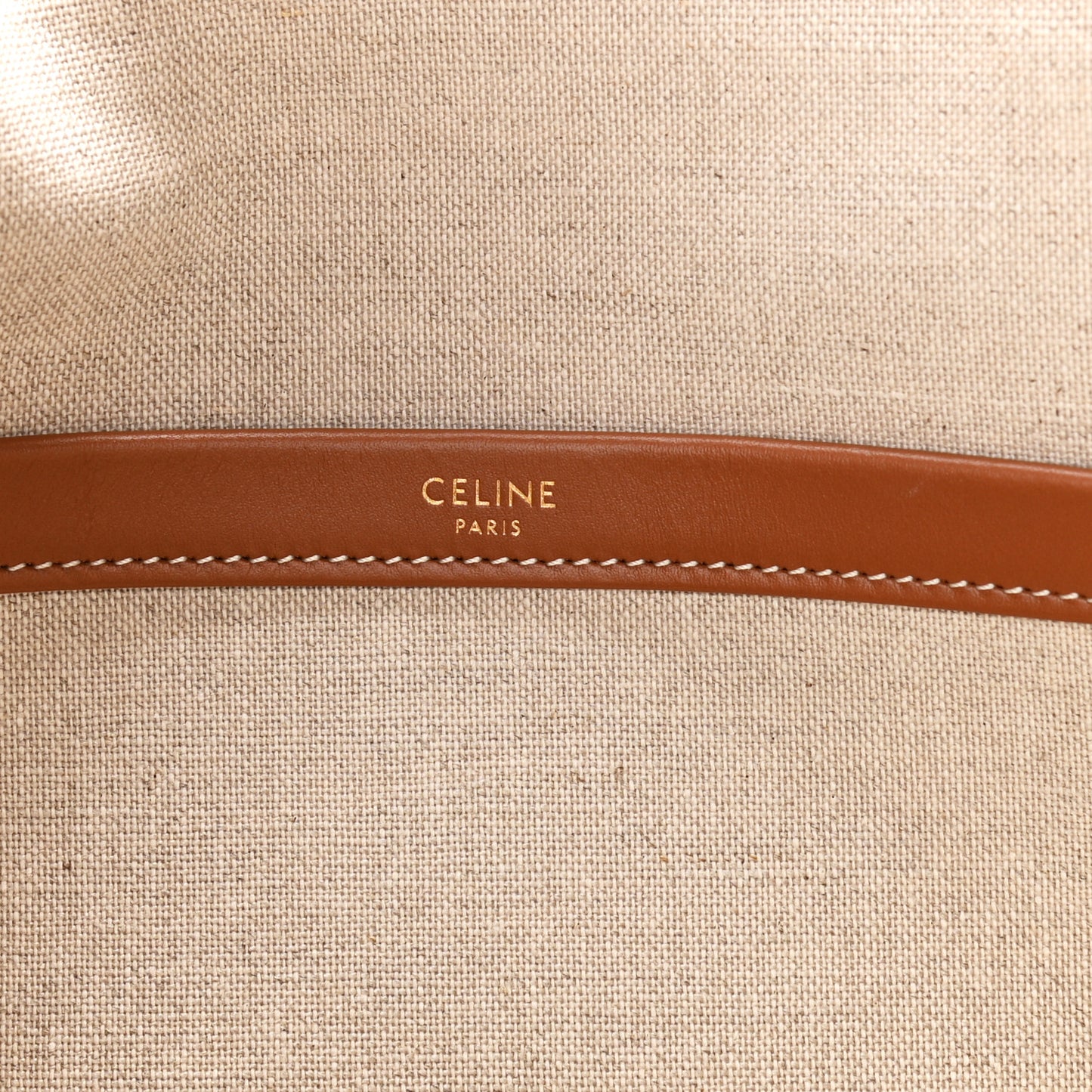 Textile Calfskin Triomphe Large Cabas Thais Natural Tan