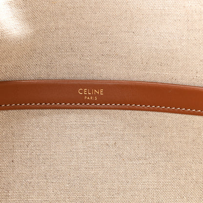 Celine Textile Calfskin Triomphe Large Cabas Thais Natural Tan 5 of 9