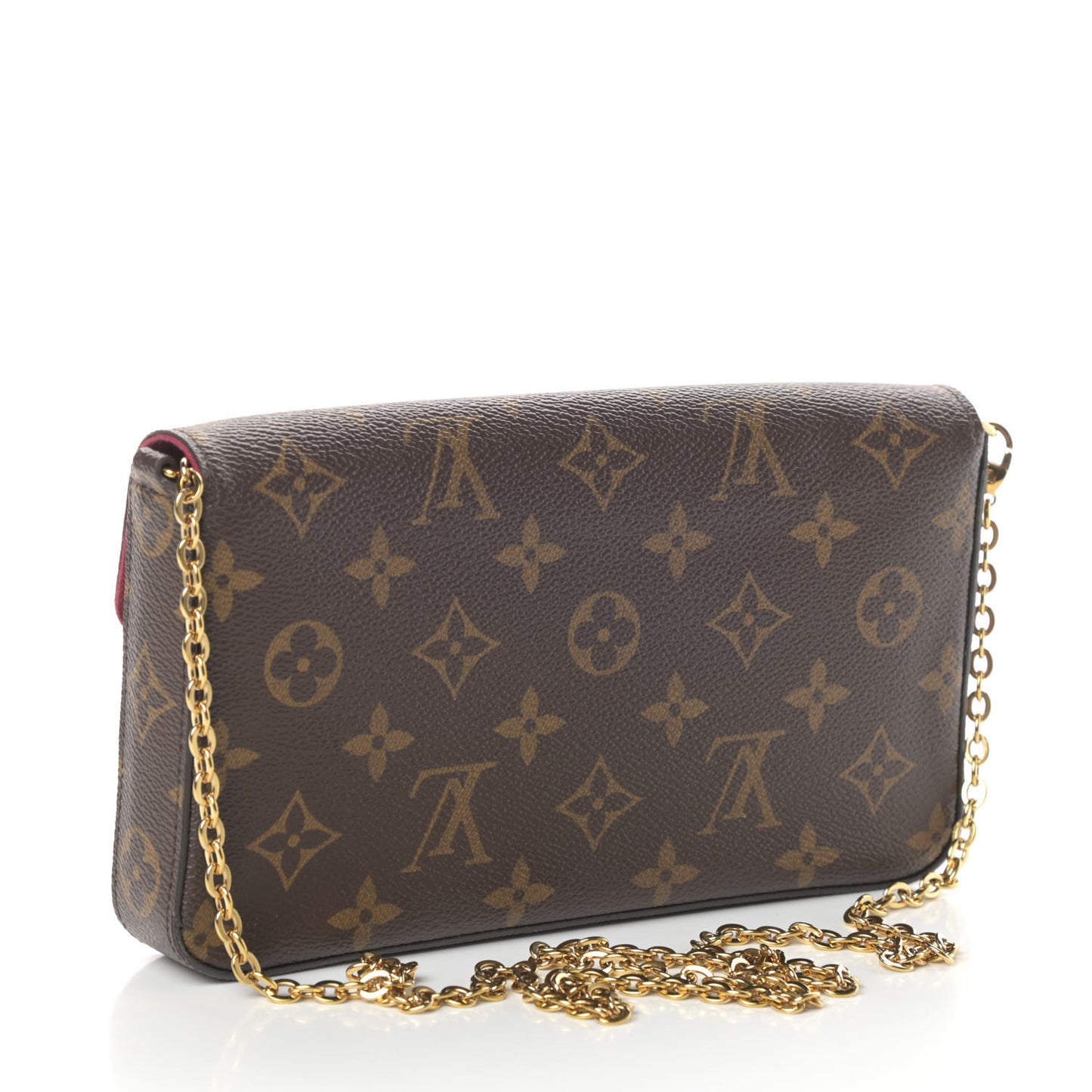 Monogram Pochette Felicie Chain Wallet Fuchsia