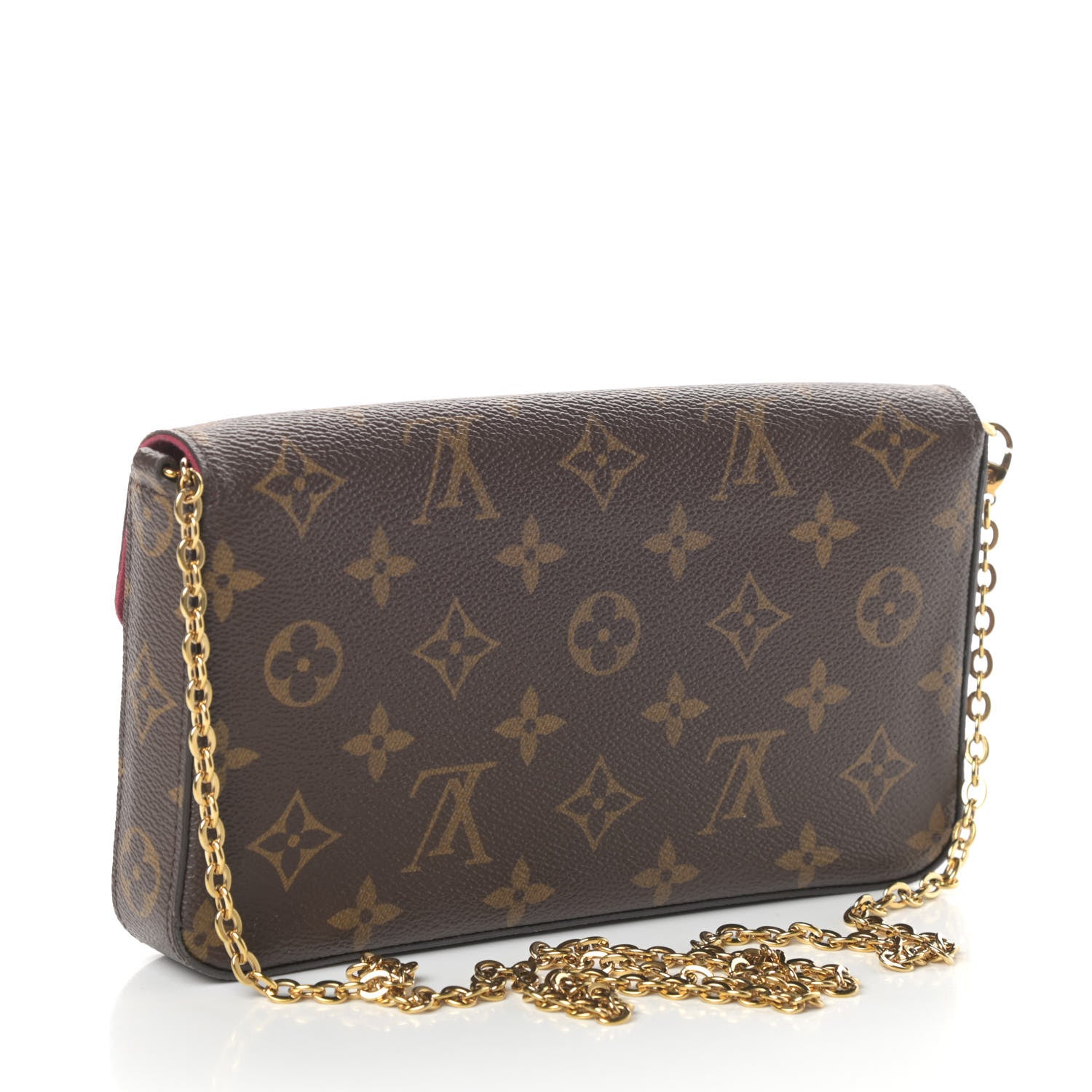 Louis Vuitton Monogram Pochette Felicie Chain Wallet Fuchsia 4 of 10