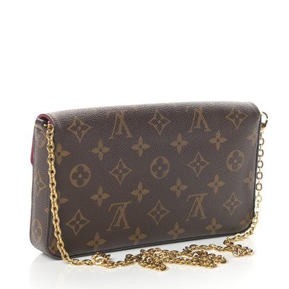 Louis Vuitton Monogram Pochette Felicie Chain Wallet Fuchsia 4 of 10